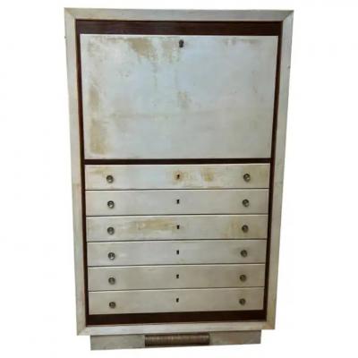 Italian Art Deco Goatskin Secretary