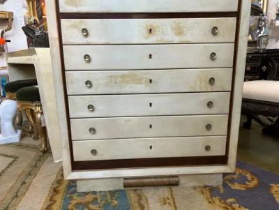 Italian Art Deco Goatskin Secretary