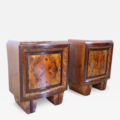 Italian Art Deco Pair of Nightstands Restored