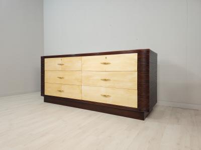 Italian Art Deco Parchment Chest of Drawers Attributed to Osvaldo Borsani 1940s