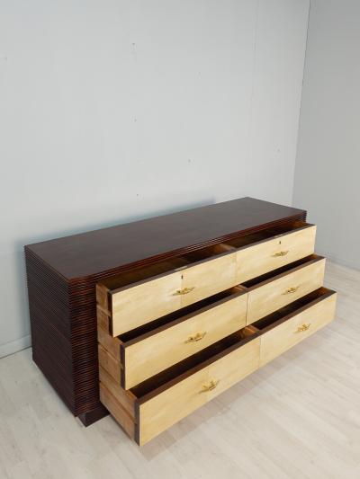 Italian Art Deco Parchment Chest of Drawers Attributed to Osvaldo Borsani 1940s