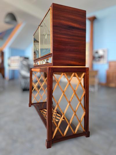 Italian Art Deco Rationalist Mirrored Sideboard or Cabinet Bar 1930s