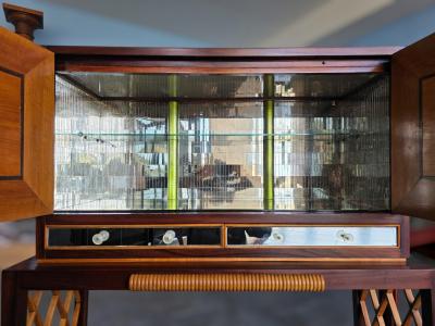 Italian Art Deco Rationalist Mirrored Sideboard or Cabinet Bar 1930s