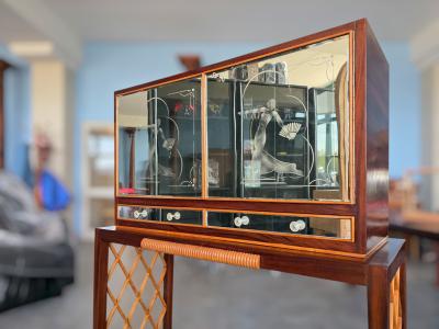 Italian Art Deco Rationalist Mirrored Sideboard or Cabinet Bar 1930s