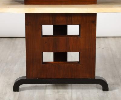 Italian Art Deco Vellum and Wood Console Table Italy circa 1940