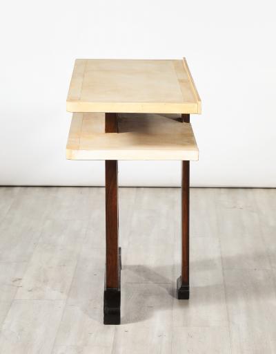 Italian Art Deco Vellum and Wood Console Table Italy circa 1940