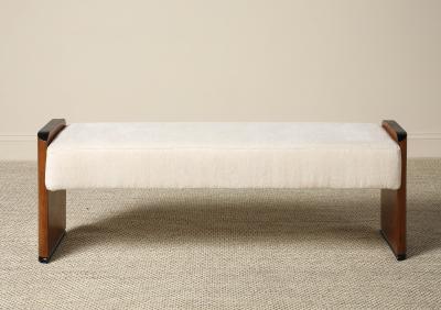 Italian Art Deco Walnut Bench circa 1940