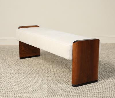 Italian Art Deco Walnut Bench circa 1940