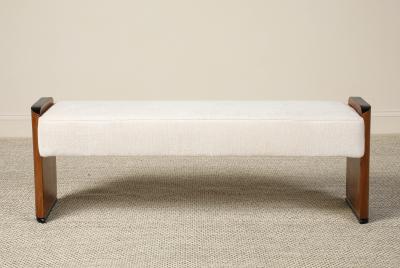 Italian Art Deco Walnut Bench circa 1940