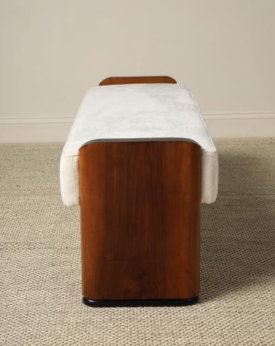 Italian Art Deco Walnut Bench circa 1940
