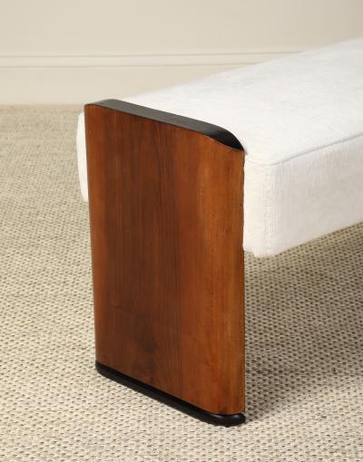 Italian Art Deco Walnut Bench circa 1940