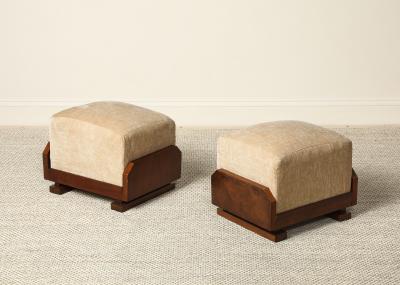 Italian Art Deco Walnut Foot Stool circa 1930