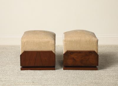 Italian Art Deco Walnut Foot Stool circa 1930