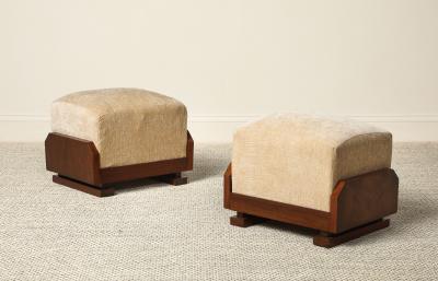 Italian Art Deco Walnut Foot Stool circa 1930