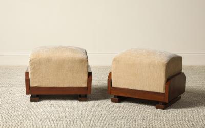 Italian Art Deco Walnut Foot Stool circa 1930