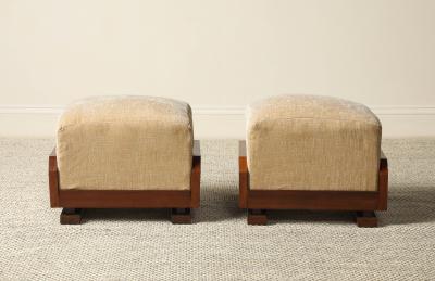 Italian Art Deco Walnut Foot Stool circa 1930