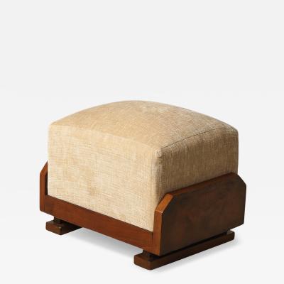 Italian Art Deco Walnut Foot Stool circa 1930