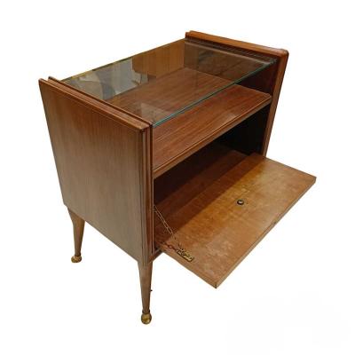 Italian Art Deco rosewood side tables