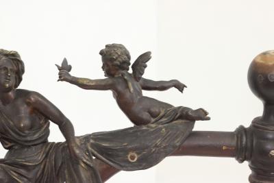 Italian Art Nouveau Iron and Bronze Double Bed 1900 Italy