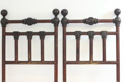 Italian Art Nouveau Iron and Bronze Double Bed 1900 Italy