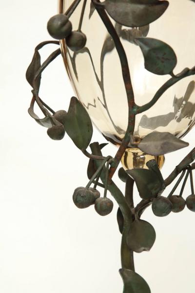 Italian Art Nouveau Iron and Glass Vase
