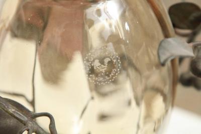 Italian Art Nouveau Iron and Glass Vase