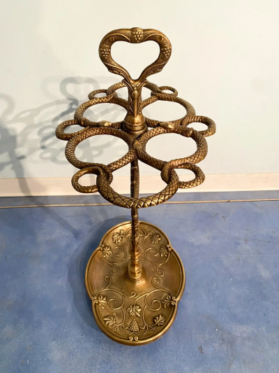 Italian Art Nouveau Liberty Brass Umbrella Stand 1930s