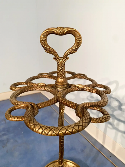 Italian Art Nouveau Liberty Brass Umbrella Stand 1930s