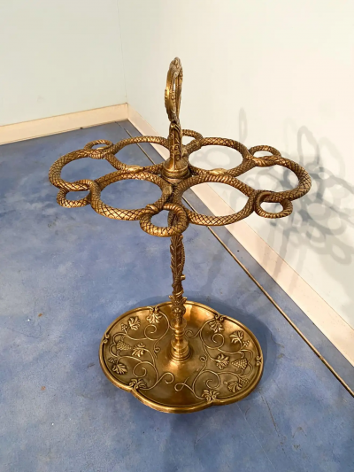 Italian Art Nouveau Liberty Brass Umbrella Stand 1930s