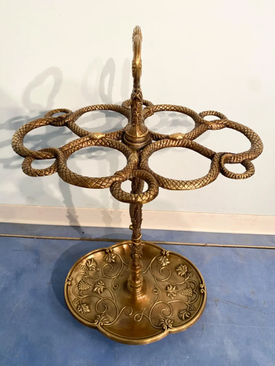 Italian Art Nouveau Liberty Brass Umbrella Stand 1930s