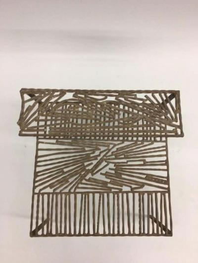 Italian Arte Povera Post Minimalist Wrought Iron Sculpture or Side Table