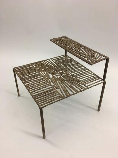 Italian Arte Povera Post Minimalist Wrought Iron Sculpture or Side Table