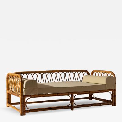 Italian Bamboo and Rattan Daybed 1950s