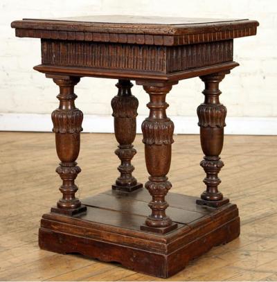 Italian Baroque 17th Century and later Walnut Small Square Table