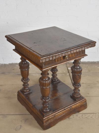 Italian Baroque 17th Century and later Walnut Small Square Table