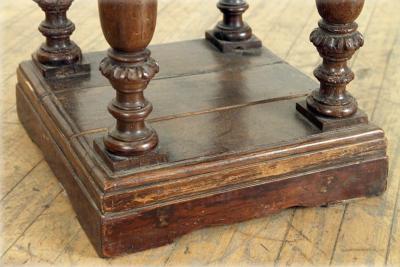 Italian Baroque 17th Century and later Walnut Small Square Table