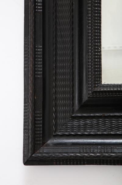 Italian Baroque Carved Ebonized Frame Mirror