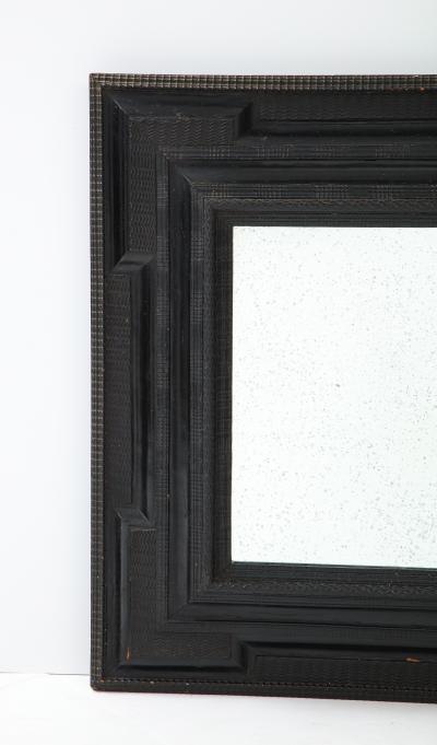 Italian Baroque Carved Ebonized Frame Mirror
