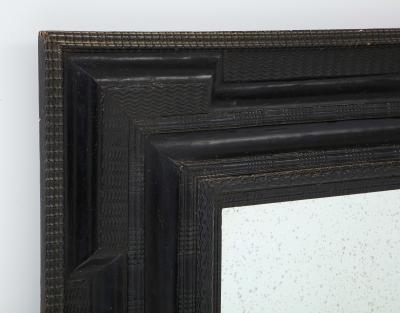 Italian Baroque Carved Ebonized Frame Mirror