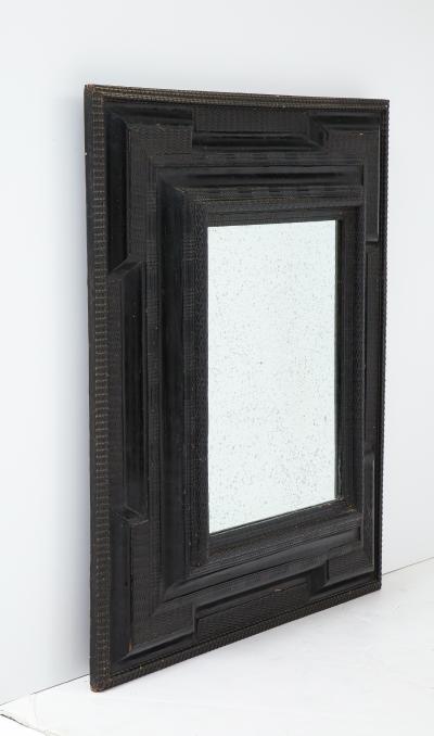 Italian Baroque Carved Ebonized Frame Mirror