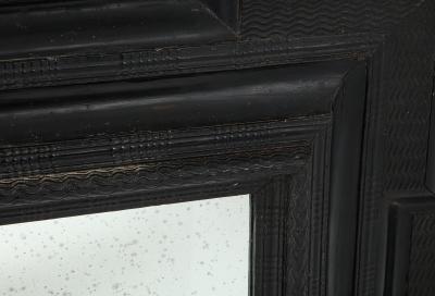 Italian Baroque Carved Ebonized Frame Mirror