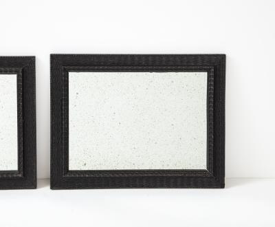 Italian Baroque Manner Ebonized and Ripple Carved Mirror Frame circa 1900