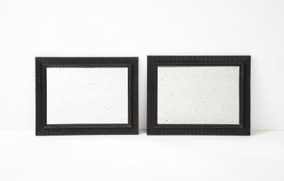 Italian Baroque Manner Ebonized and Ripple Carved Mirror Frame circa 1900