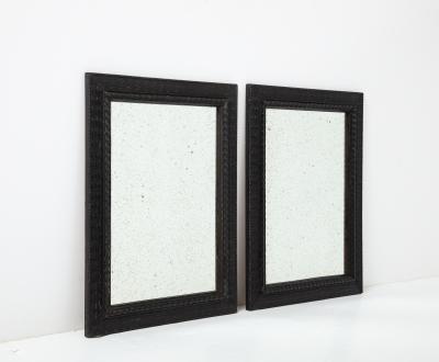 Italian Baroque Manner Ebonized and Ripple Carved Mirror Frame circa 1900