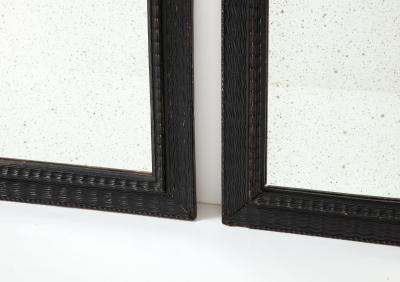 Italian Baroque Manner Ebonized and Ripple Carved Mirror Frame circa 1900