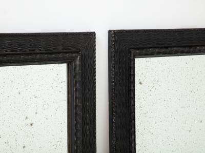 Italian Baroque Manner Ebonized and Ripple Carved Mirror Frame circa 1900