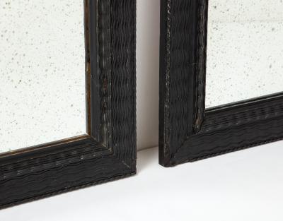 Italian Baroque Manner Ebonized and Ripple Carved Mirror Frame circa 1900