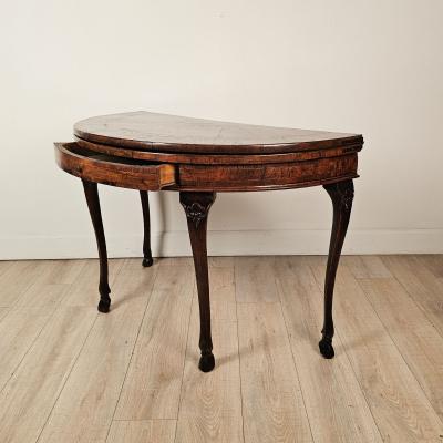Italian Baroque Olive Walnut Folding Table Possibly Venetian circa 1760