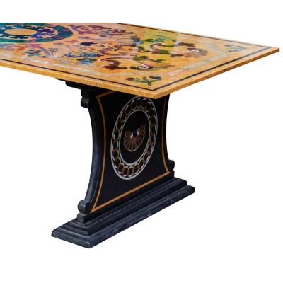 Italian Baroque Scagliola Style Painted Marble Top Dining or Refectory Table