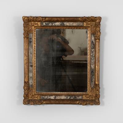 Italian Baroque Style Carved Giltwood Frame with Mercury Plate Circa 1850
